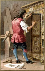 Portræt af André Charles Boulle (1642 - 1732) fransk møbelsnedker. Kromolitografi af det 19. århundrede.