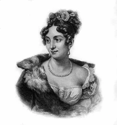 Portræt af Anne Boutet, kaldet Mademoiselle Mars (1779 - 1847), fransk skuespiller