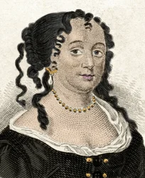 Portræt af Anne Hyde (1637-1671), hertuginde af York og første hustru til James II af England. Indgravering af det 19. århundrede.