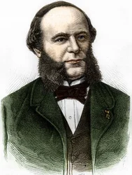 Portræt af Auguste Pouyer-Quertier (Pouyer Quertier) (1820 - 1891). Stik fra slutningen af 1800-tallet.