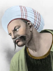 Portræt af Averroes (Ibn Rushd) - Portræt af Ibn-Rushd (Ibn Rushd) kendt som det latinske navn på Averroes (1126-1198)