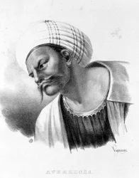 Portræt af Averroes (1126 - 1198).