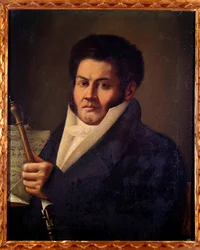 Portræt af Baldassare Centroni, italiensk oboist (maleri