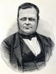 Portræt af Camillo Benso, greve af Cavour (1810-1861), italiensk statsmand, efter et foto fra 1860