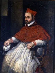 Portræt af kardinal Roberto Bellarmino (Robert Bellarmin i 1542 - 1621). Anonymt maleri. Museum i Rom.
