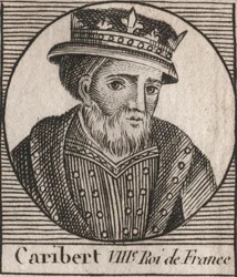 Portræt af Caribert, frankernes konge (561-567) - Caribert eller Charibert (d.567) frankernes konge - gravering fra "" Instruction sur l