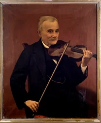 Portræt af Cesare Emiliani, italiensk violinist (maleri