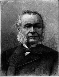 Portræt af Charles Adolphe Wurtz (1817-1884), fransk kemiker og lærer. Indgravering i "" Naturen. Gennemgang af videnskab og dens anvendelser til kunst og industri. 1884