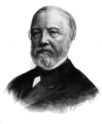 Portræt af Charles Blanc (1813-1882), fransk kunstkritiker og akademiker. Båndgravering i "" Le Monde Illustré"" nr. 1294 af 21. januar 1882.