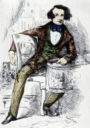 Portræt af Charles Dickens (1812-1870), engelsk forfatter.
