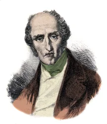 Portræt af Charles Fourier (1772 - 1837), fransk socialistisk teoretiker. Indgravering af det 19. århundrede.
