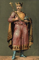 Portræt af Charles II den Skaldede (823 - 877), konge af Frankrig.