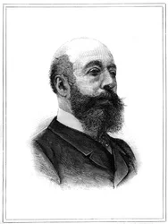 Portræt af Charles Lambert de Sainte Croix (Sainte-Croix) (1827-1889), fransk politiker. Indgravering i ""The Illustrated World"", 2. januar