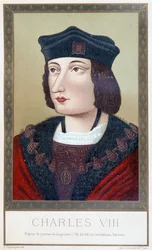 Portræt af Charles VIII (1470 - 1498) - i "" Ludvig XII og Anne af Bretagne"" af Paul Lacroix; udg. Hurtrel, Paris