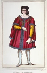 Portræt af Charles VIII (1470 - 1498), konge af Frankrig, gravering fra 1830