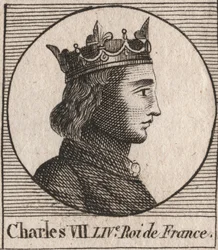 Portræt af Charles VII (1403-1461) Konge af Frankrig - CHARLES VII (1403-1461) Konge af Frankrig