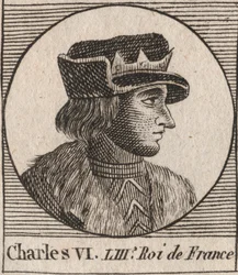 Portræt af Charles VI (1368-1422), konge af Frankrig - CHARLES VI (1368-1422) konge af Frankrig