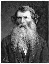 Portræt af Charles Victor Naudin, fransk botaniker. (1815-1899).Gravering af 1898. i "" La Nature. Gennemgang af videnskaber og deres anvendelser til kunst og industri."