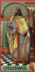 Portræt af Clovis-kongen af frankerne fra 481-511 e.Kr.