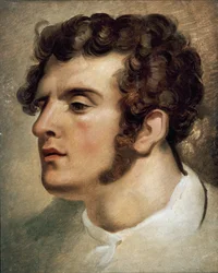 Portræt af grev Federico Confalonieri, italiensk politiker og patriot (tempera)