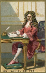 Portræt af Daniel de Foe eller Defoe (1660 - 1731), engelsk digter og journalist. Kromolitografi af det 19. århundrede.