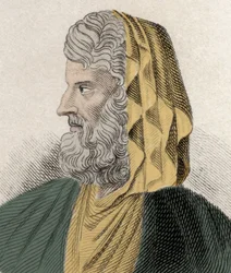 Portræt af Denys transfugen (Dionysios eller Dionysius af Heraclee) (ca. 330 f.Kr. - ca. 250 f.Kr.), en græsk stoikerfilosof. Indgravering af det 19. århundrede.