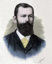 Portræt af Emil Hermann Fischer (1852-1919). tysk kemiker.