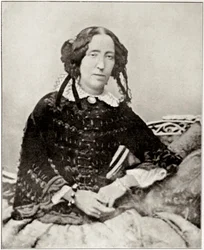 Portræt af Emma Roberts, forlovet et par måneder af den italienske patriot Giuseppe Garibaldi (1807-1882). Fra et fotografi. Privat samling