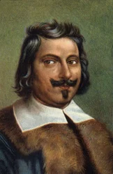 Portræt af Evangelista Torricelli eller Toricelli, italiensk fysiker.