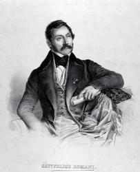 Portræt af Felice Romani, librettist, digter og italiensk kritiker (1788-1865).