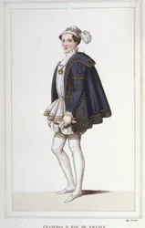 Portræt af Francois II (1544 - 1560), konge af Frankrig, gravering fra 1830