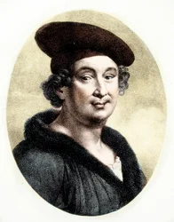 Portræt af Francois Villon (1431-63) (gravering)