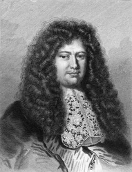 Portræt af François Michel Le Tellier, Marquis de Louvois (1639 - 1691), fransk politiker - i "Histoire des Français" af Lavallée, stik, sd.