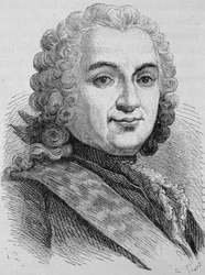 Portræt af François de Chevert (1695 - 1769). Indgravering af slutningen af det 19. århundrede i "Histoire de France"" af H. Martin.