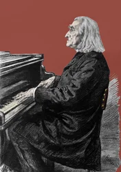 Portræt af Franz Liszt (1811-1886), ungarsk klaverkomponist og pianist.