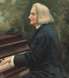 Portræt af Franz Liszt (1811-1886), ungarsk klaverkomponist og pianist.