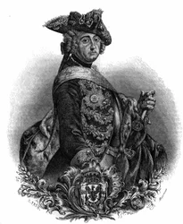 Portræt af Frederik II (1712-1786), konge af Preussen, kendt som Frederik den Store.