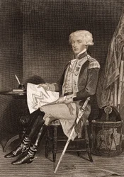 Portræt af general La Fayette (Lafayette) (1757-1834).