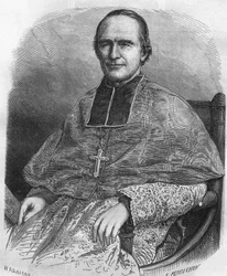 Portræt af Georges Darboy.French Prélate (1813 til 1871). Ærkebiskop af Paris, blev han taget som gidsel under Kommunen og skudt.