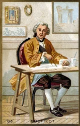 Portræt af Germain soufflot (1713 - 1780), fransk arkitekt. Kromolitografi i slutningen af det 19. århundrede.