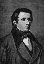 Portræt af Giacomo Leopardi (1798-1837), italiensk forfatter.