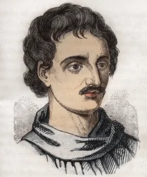 Portræt af Giordano Bruno (1548-1600), italiensk dominikansk munk, filosof, matematiker, digter og astrolog.