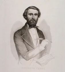 Portræt af Giuseppe Verdi (gravering