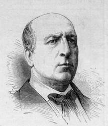 Portræt af Henri Maubant (1821-1908), fransk komiker, medlem af Comedie Francaise. Indgravering i "" Le Monde Illustré"" n¡1168 af 16. august 1879.