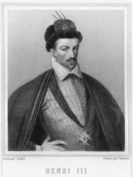 Portræt af Henrik III (1551 - 1589), konge af Frankrig - i "Histoire des Français"" af Lavallée, gravering, sd.