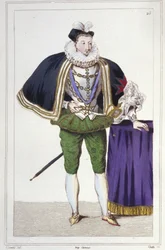 Portræt af Henrik III (1551 - 1589), konge af Frankrig. stik fra 1830