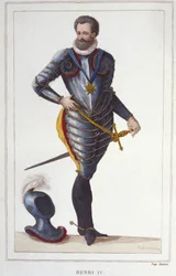 Portræt af Henrik IV (1553-1610), konge af Frankrig, gravering af 1830