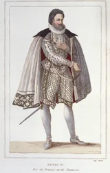 Portræt af Henrik IV (1553-1610), konge af Frankrig, gravering af 1830