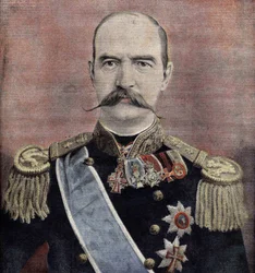 Portræt af Hans Majestæt George I (1863-1913), konge af Grækenland. Stik af 1895.