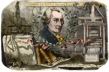 Portræt af Jacques de Vaucanson (1709-1782), fransk mekaniker og opfinder af automater. Indgravering fra 1857 i "" Le Musee Des Sciences""